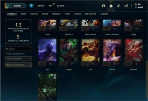 Conta bronze 4 com 21 Champs e 3 Skins + 350 RP - League of Legends LOL