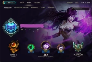 Conta league of legends PLat IV season 6 LOL