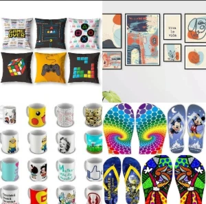 Pack 800Mil Estampas Almofadas, Canecas, Chinelos, Quadros - Outros
