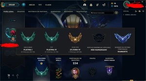 Conta Platina 1 - ex-mestre(decay) high mmr - League of Legends LOL