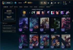 Unranked com TODOS os champs e 266 Skins ( MID / JG / TOP ) - League of Legends LOL