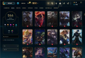 Unranked com TODOS os champs e 266 Skins ( MID / JG / TOP ) - League of Legends LOL