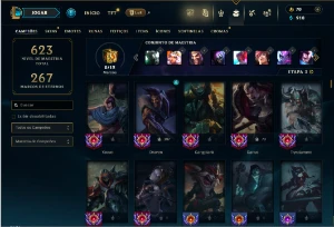 Unranked com TODOS os champs e 266 Skins ( MID / JG / TOP ) - League of Legends LOL