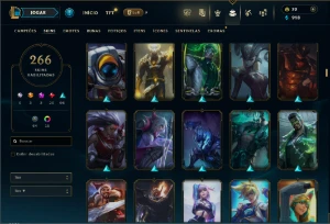 Unranked com TODOS os champs e 266 Skins ( MID / JG / TOP ) - League of Legends LOL