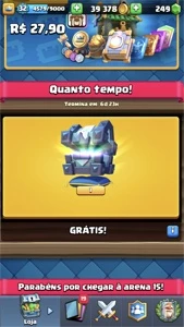 CONTA CLASH ROYALE PROMOÇÃO ARENA 15 Completa