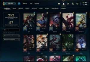 Conta bronze 2 com 88 champs e 79 skins - League of Legends LOL