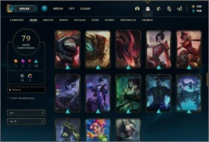 Conta bronze 2 com 88 champs e 79 skins - League of Legends LOL