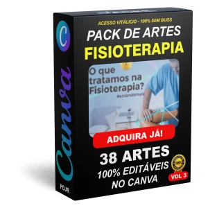 Pack Canva Fisioterapia Vol 3 - 38 Artes Editáveis - Serviços Digitais