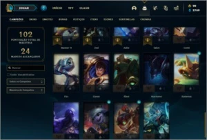 Conta platina 4 com 20 skins e 50 champs ( MAIN JG ) - League of Legends LOL