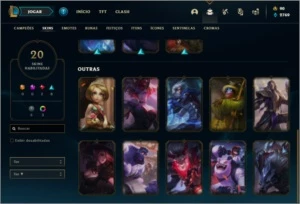 Conta platina 4 com 20 skins e 50 champs ( MAIN JG ) - League of Legends LOL