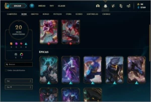 Conta platina 4 com 20 skins e 50 champs ( MAIN JG ) - League of Legends LOL