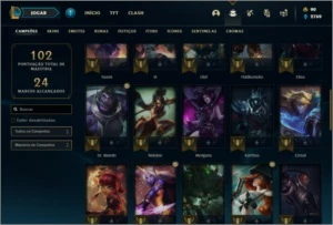 Conta platina 4 com 20 skins e 50 champs ( MAIN JG ) - League of Legends LOL