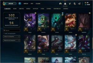 Conta platina 4 com 20 skins e 50 champs ( MAIN JG ) - League of Legends LOL