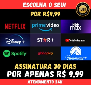 Streaming Qualquer Um Por R$9,99 - (Valido Por 30 Dias) - Premium