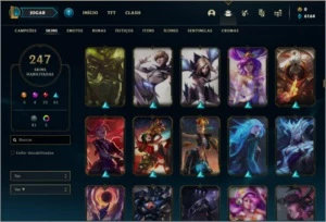 Conta ouro 4 com 247 skins e 127 champs ( MAIN TOP ) - League of Legends LOL