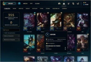 Conta ouro 4 com 247 skins e 127 champs ( MAIN TOP ) - League of Legends LOL