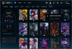 Conta ouro 4 com 247 skins e 127 champs ( MAIN TOP ) - League of Legends LOL