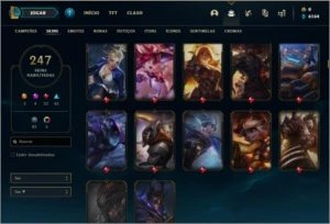 Conta ouro 4 com 247 skins e 127 champs ( MAIN TOP ) - League of Legends LOL