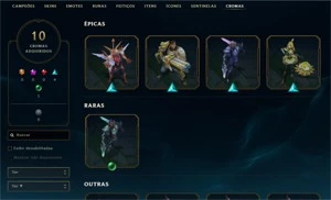 Conta de lol com 159 skins / Todos Campeões - League of Legends
