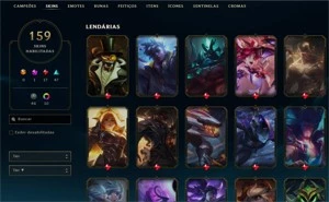 Conta de lol com 159 skins / Todos Campeões - League of Legends