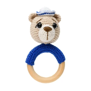 Mordedor Urso marinheiro em amigurumi - Artesanato e Personalizados
