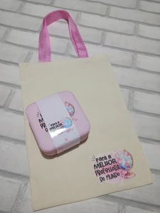 Kit Ecobag e Porta-Joias Personalizado para Professora - Artesanato e Personalizados
