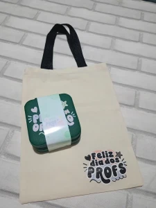 Kit Ecobag e Porta-Joias Personalizado para Professora - Artesanato e Personalizados