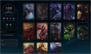 Conta platina 4 , 100 Skins na promoção - League of Legends LOL