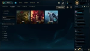 Conta platina 4 , 100 Skins na promoção - League of Legends LOL