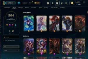 Conta League of Legends 500+ skin ex diamante FULL ACESSO LOL