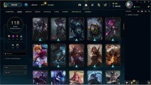 CONTA LOL, MMR BOM, TODOS CAMPEÕES 118 SKINS - League of Legends