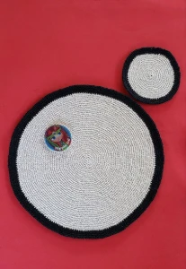 Kit Sousplat e Porta Copo em Crochê - Artesanato e Personalizados