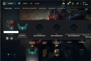 Conta Platina 4 com 35 Champs e 6 Skins - League of Legends LOL
