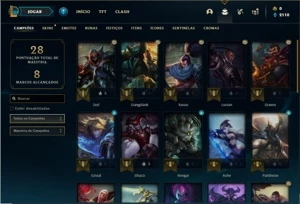 Conta Platina 4 com 35 Champs e 6 Skins - League of Legends LOL
