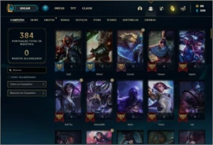 Conta platina 4 com 49 skins e 119 champs - League of Legends LOL
