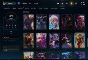 Conta platina 4 com 49 skins e 119 champs - League of Legends LOL