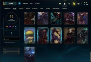 Conta platina 4 com 49 skins e 119 champs - League of Legends LOL
