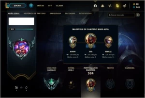 Conta platina 4 com 49 skins e 119 champs - League of Legends LOL
