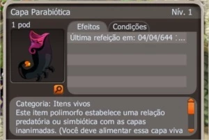 Chapeu e Capa Parabiótico Spiritia nv 20 - Pronta Entrega - Dofus