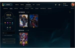 CONTA RARA 255 SKins unico dono - League of Legends LOL