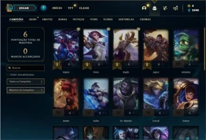 Conta prata 4 com 29 Champs e 5 Skins + 1 Fragmento - League of Legends LOL