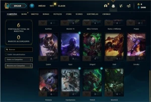 Conta prata 4 com 29 Champs e 5 Skins + 1 Fragmento - League of Legends LOL