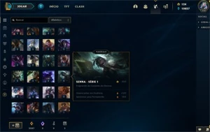Conta Lv 358 com 315 skins/111 Cromas - League of Legends LOL