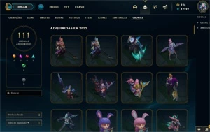Conta Lv 358 com 315 skins/111 Cromas - League of Legends LOL
