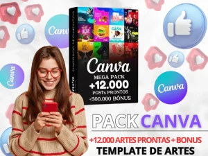 Pack Premium: 12K Templates Editáveis no Canva + Bônus