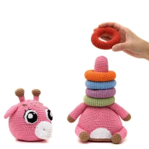Girafa brinquedo educativo em amigurumi - Artesanato e Personalizados