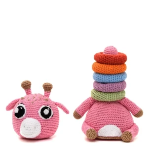 Girafa brinquedo educativo em amigurumi - Artesanato e Personalizados