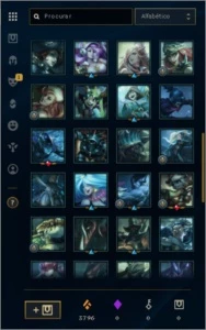 conta d3 20 skins - 44 fragmentos skins - League of Legends LOL