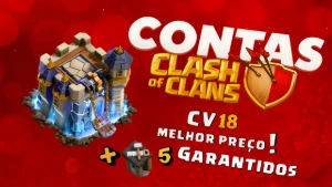 CV18 | 5 Construtores + Muros MAX + Nick Alterável ✅ - Clash of Clans