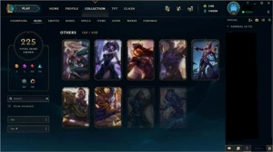 Conta antiga da season 1 com 7 skins vitoriosas 225 skins - League of Legends LOL